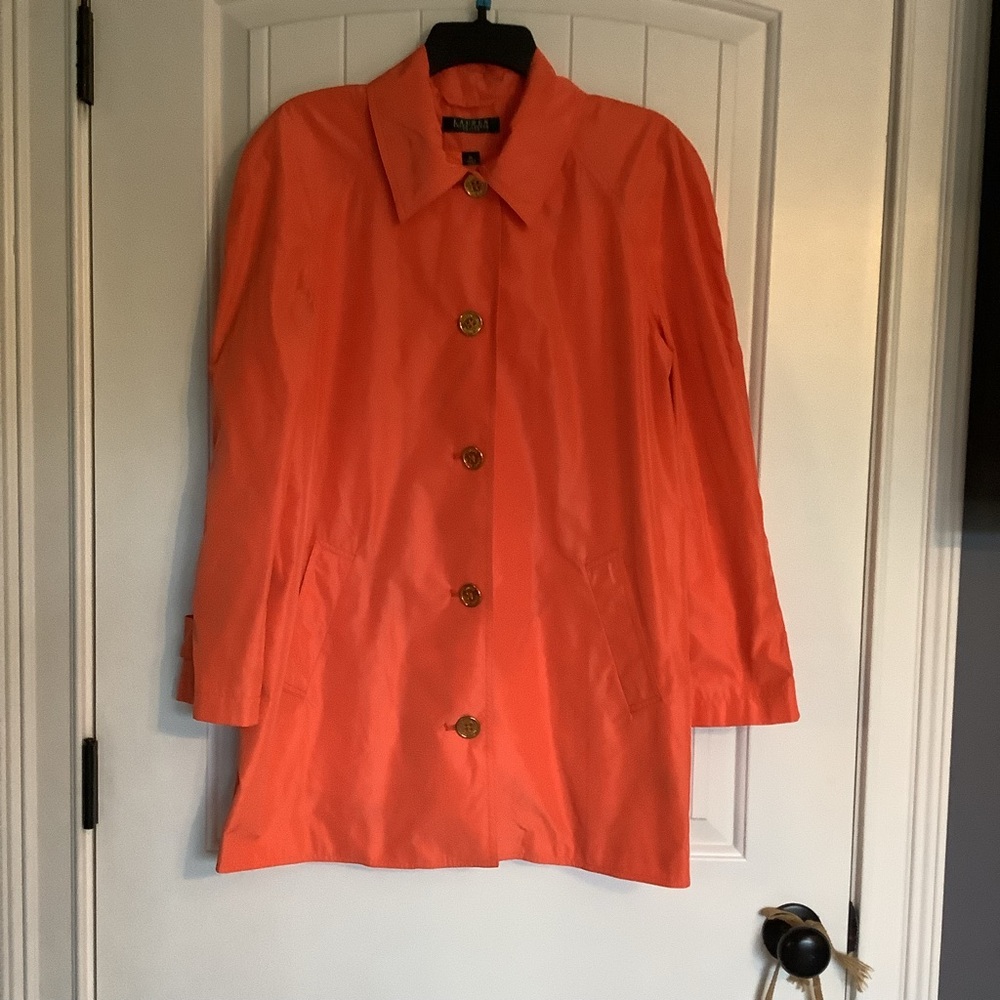 NWT Lauren Ralph Lauren Orange Trench Coat